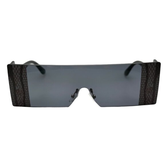 6106 | Black Rectangle Sunglasses with Sideblinders - Picture 1 of 5